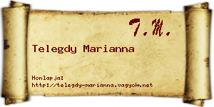 Telegdy Marianna névjegykártya